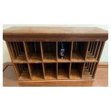 Wooden table top cubby shelf approximately 25 1/2