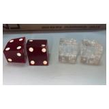 Red Bakelite? Translucent odd shaped large dice