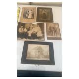 5 Antique Turn of Century Cabinet Photos, 1 is