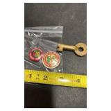 2 Vintage Railroad Pinbacks Pins & Adlake Key