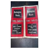 Antique Vintage 1911 Burlington Route Time Tables