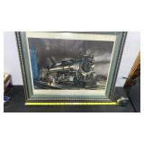 Framed Vintage Train Locomotive Print, Approx