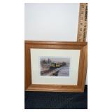 Wood Framed and matted train picture Southbound