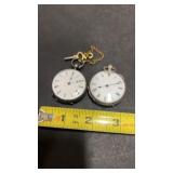 2 Vintage Pocket Watches w/ Ornate Engraved Cases