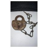 Vintage  C & N train lock with chain No key