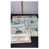 5 Vintage Railroad Stock Certificates Chesapeake,