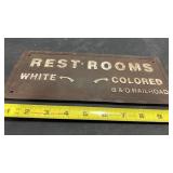 B & O Railroad Cast Rest Room Sign Whites