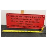 Chicago Burlington & Quincy Railroad Trust Sign