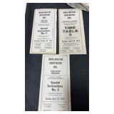 Burlington northern 70s instruction booklets and