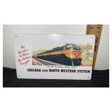 Metal  plaque of CNW Diesel freight  approximately