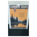 Metal plaque CNW summer tours out west