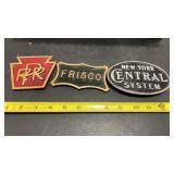 3 Oval Railroad Plaques Pennsylvania Frisco & NY