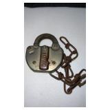 Adlake  railroad lock  with chain