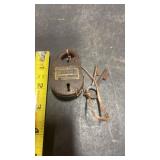 Tombstone Arizona Vintage Padlock & 2 Keys