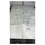 Vintage 1993 CSX Railroad System Map, Approx