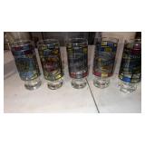 Stained glass window pint  beer glasses