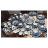 Liberty blue  historical colonial scene dinner