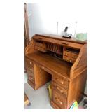 Roll top wooden desk approximately  47.5 x 22.5 x