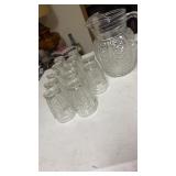 Cut Glass Pitcher & 8 Glasses