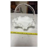 Fenton Silver Crest Milk Glass Basket