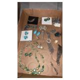 Miscellaneous  grouping of silver tone jewelry