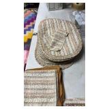 Lot of fabric plate Treys