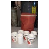 12 pm cooler with 6 Gott Gripper koozies