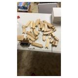 Wooden train with tracks and large wooden Kona