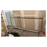 3 Metal retail shelving racks without shelves