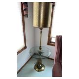 Floor lamp with pin Apple base, glass top
