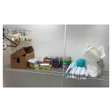 Bathroom closet of miscellaneous items