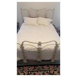 Queen size metal bed frame with headboard,