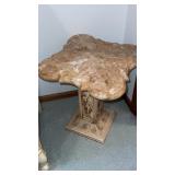 Marble top side table. Heavy approximately  17 x