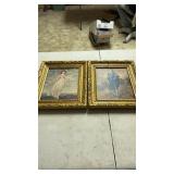 Vintage pinkie & blue boy wood frame