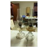 2 Antique oil lamps