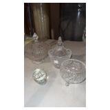 2 glass covered dishes and more