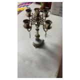 Metal & Marble or marble-like candlestick holder