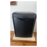 Paper shredder powers on with 3 little totes
