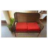 Wicker love seat approximately 26ï¿½ x 47ï¿½ x 35ï¿½