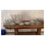 Vintage Jeannette Iris & Herringbone clear