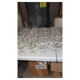 8 water glasses and 8 sherbert dishes plus tote
