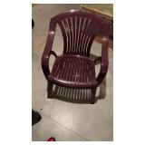4 brown lawn chairs
