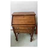 Wooden drop front secretary desk approximately