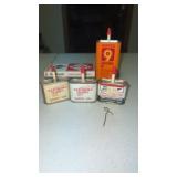 4 Lubricating Oil Cans, 3 are Red Wing Shoes &