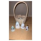 Ceramic bells and basket