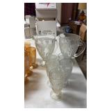 Jeannette clear depression glass pitchers and
