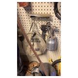 Misc tools including paint gun jumper cables and