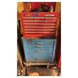 Crafts man tool box and large blue tool box