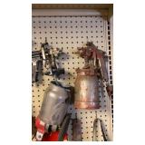 2 vintgae air compression paint guns including