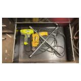 2 corded drills and tire iron